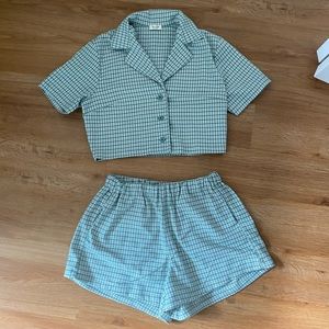 Brandy Melville | Green Plaid Matching Set